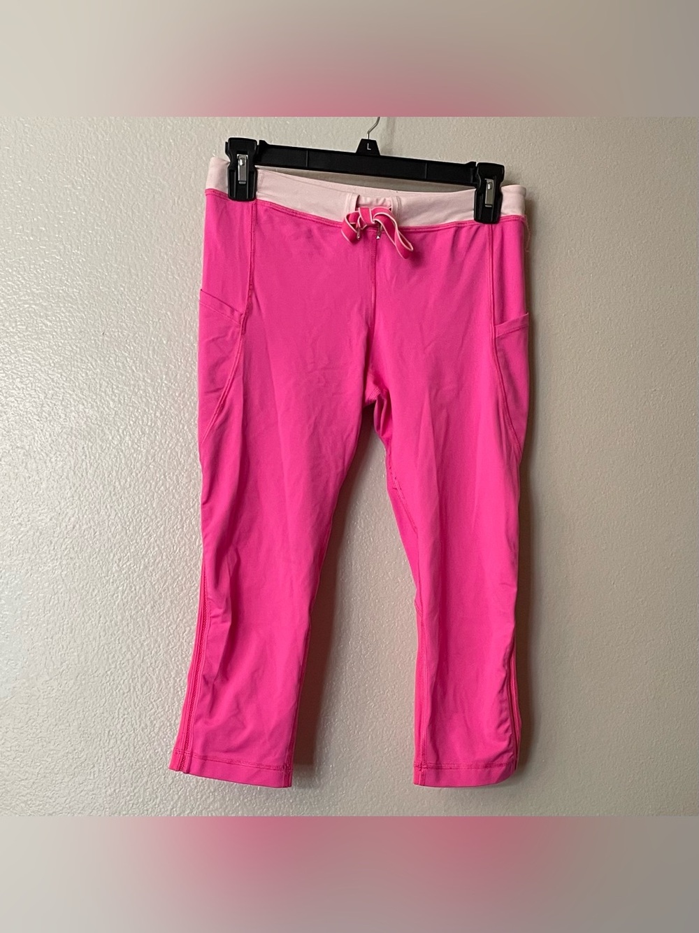 lululemon athletica Pink Capri Leggings with Drawstring Waist